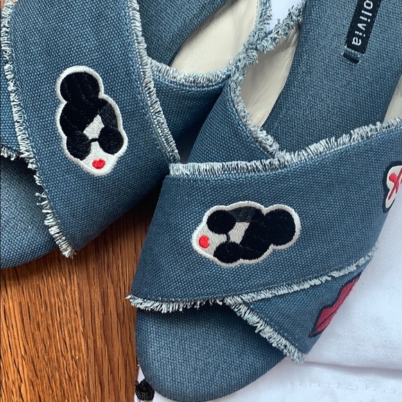 Alice + Olivia Shoes - Alice & Olivia denim slides (fits a true size 9)
